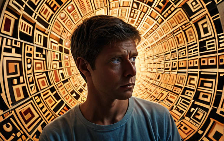 ** A person with a thoughtful, insightful expression, actively observing abstract, evolving patterns that emerge from a previously chaotic background, symbolizing the art of deep, conscious pattern recognition and personal cognitive growth. The image should convey clarity and discovery through soft, warm lighting and subtle visual cues of structure.

2.  **Prompt for
